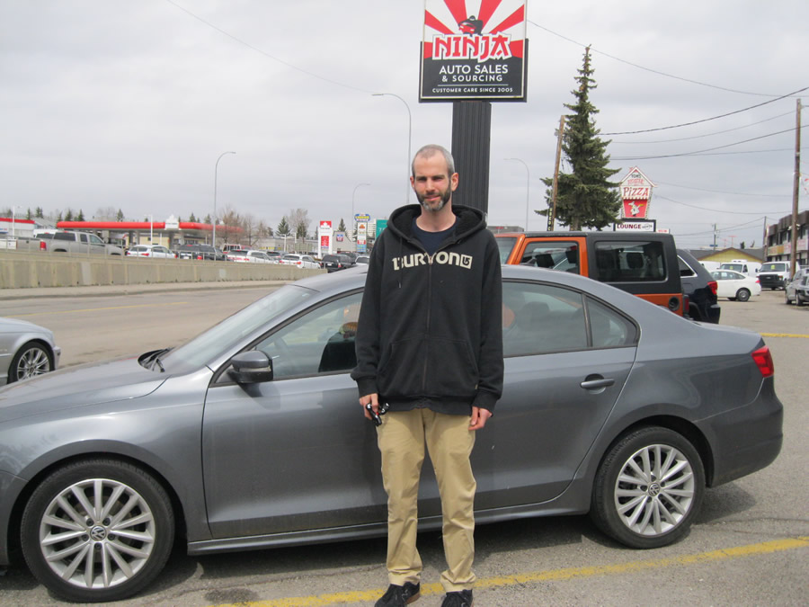 James with his new Volkswagen Jetta
