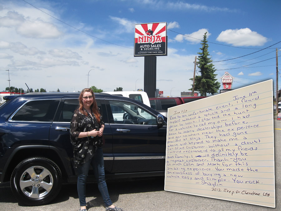 Shaylin with her 2012 Jeep Grand Cherokee