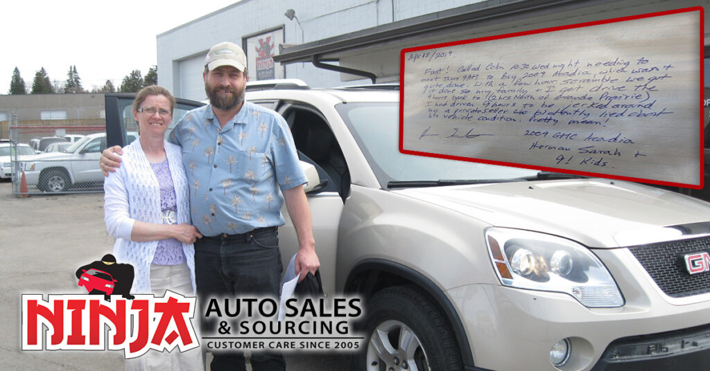 Herman, Sarah & 9 kids with 2009 GMC Acadia