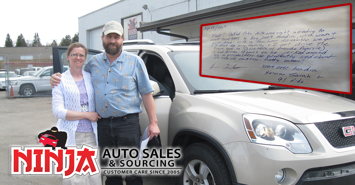 Herman, Sarah & 9 kids with 2009 GMC Acadia